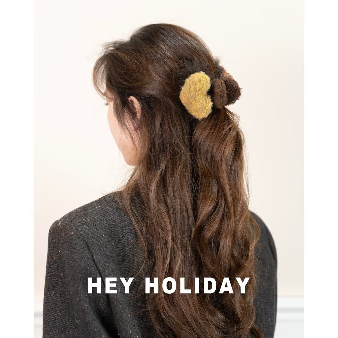 新款秋冬爱心花朵抓夹气质百搭少女发夹简约甜美时尚毛茸茸发夹,淘宝优惠券,粉丝福利购,淘宝优惠卷