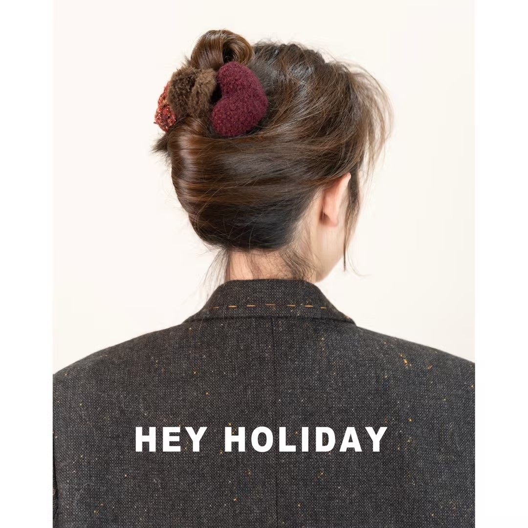 新款秋冬爱心花朵抓夹气质百搭少女发夹简约甜美时尚毛茸茸发夹,淘宝优惠券,粉丝福利购,淘宝优惠卷