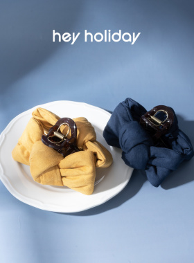 hey holiday复古牛皮绒蝴蝶结抓夹蓬松立体显发量纯色甜美头饰女