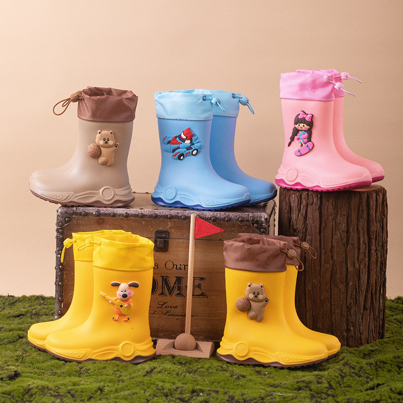 雨鞋儿童女孩男童防水防滑加厚耐磨鞋套高筒宝宝2025新款硅胶软底,淘宝优惠券,粉丝福利购,淘宝优惠卷