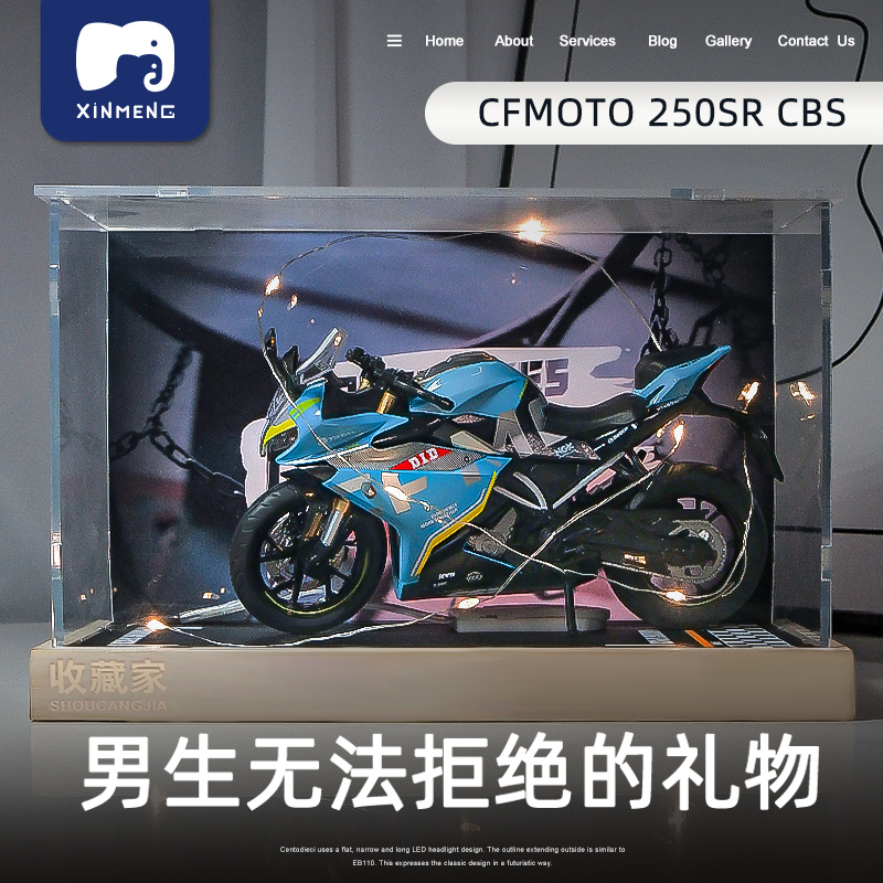 正品1:12仿真250SR摩托车模型跑车合金机车男生玩具礼物手办收藏-图0