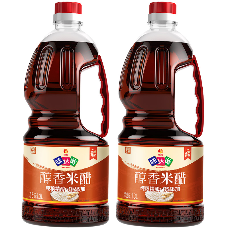 味达美醇香米醋1.3L*2瓶纯粮酿造0%添加防腐剂凉拌炒菜家庭老饭骨 - 图3