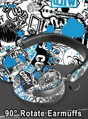 Graffiti Wireless Bluetooth Headsets Hifi Stereo Foldable