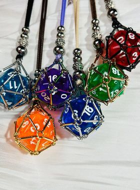 腊绳款多色可选骰子筛子网兜项链