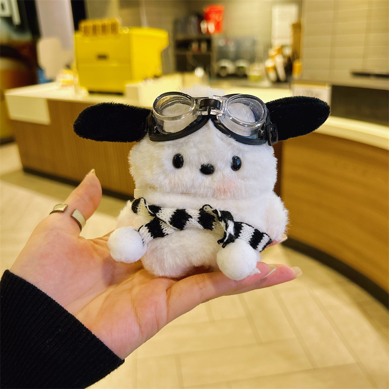 华为freeclip保护套秋冬毛绒帕恰狗Airpods4代保护套vivo tws4墨镜狗狗freebudspro3保护壳蓝牙耳机壳防冻7i - 图3