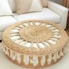 Nordic handmade straw futon cushion