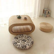 And room Grass-woven bamboo rattan-style floating window table small table Balcony Terrace Tatami Table Tatami Tea Table