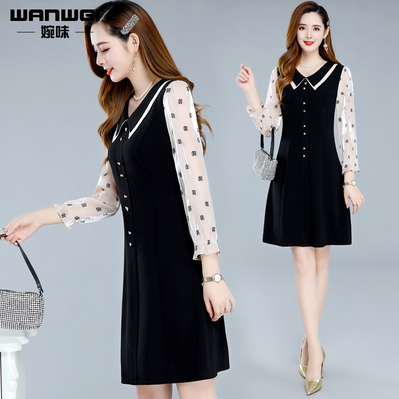 娃娃领女秋装2020年新款显瘦连衣裙 婉味服饰连衣裙