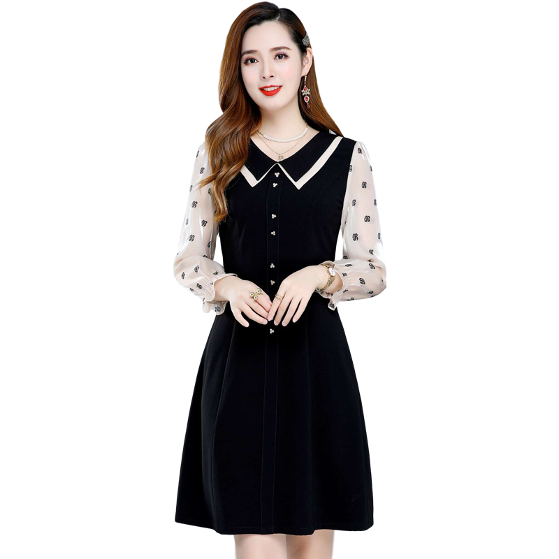 娃娃领女秋装2020年新款显瘦连衣裙 婉味服饰连衣裙