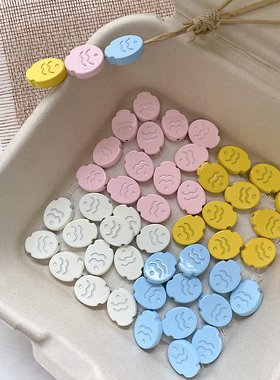 韩系可爱彩色鲷鱼烧鱼饼合金烤漆串珠diy手工直孔散珠手链配件