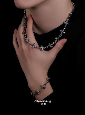 潮邦朋克复古十字架项链