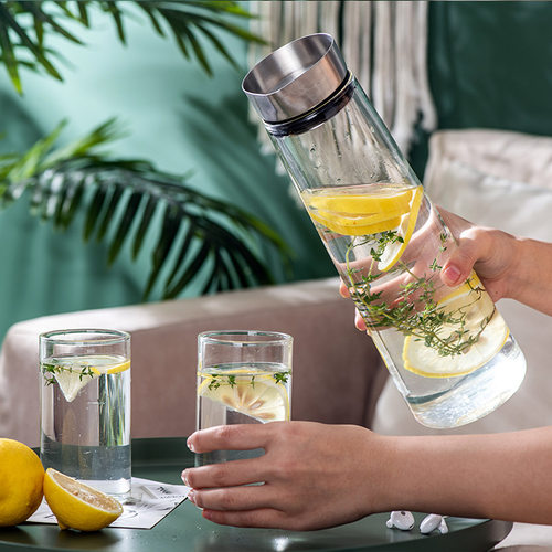 冷水壶玻璃凉水瓶大容量泡茶壶家用晾白开水杯扎壶套装凉水杯 - 图1