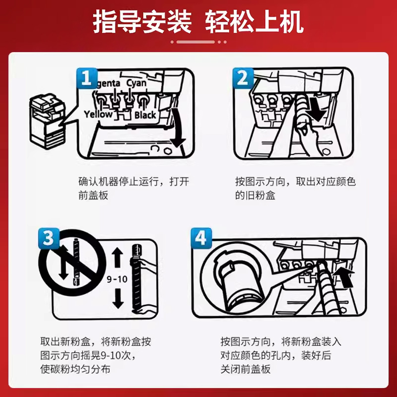 福睿 适用佳能NPG-52粉盒 iR-ADV C2020 C2025 C2030碳粉c2220L c2225 C2230墨粉Canon C2220彩色复印机墨盒 - 图1