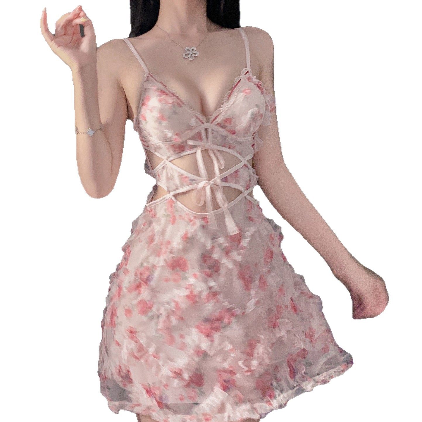 西诗*纯欲爱神*冰丝性感吊带睡裙2025新款夏季高级感睡衣女纯欲风,淘宝优惠券,粉丝福利购,淘宝优惠卷