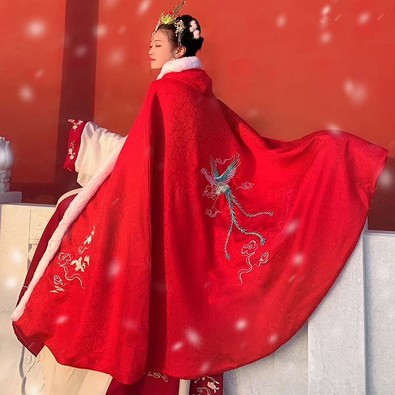 凤舞披风秋冬季正品原创中国风汉服 汉皙汉服