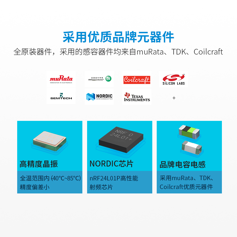 泽耀|贴片2.4G无线收发数传射频模块 挪威原装nRF24L01P带PCB天线 - 图2