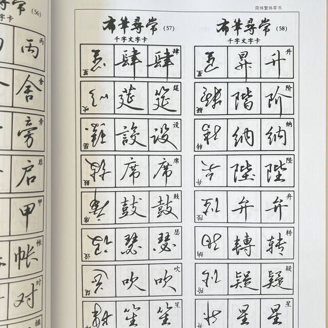 Exquisite hard pen simplified running script and traditional cursive script