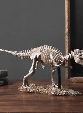 酒店会所办公树脂工艺品摆件仿真恐龙化石骨架摆件个性化
