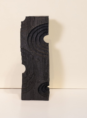 现代简约艺术白色黑色树脂摆件样板间售楼处抽象波纹处软装饰品