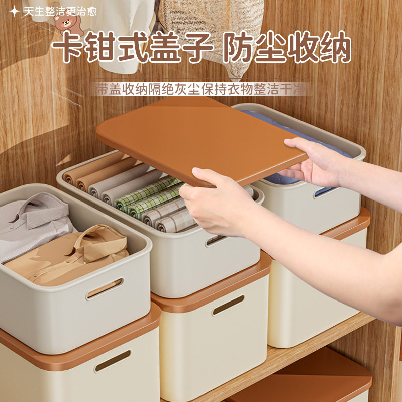 收纳盒桌面小杂物零食长方形带盖储物盒子厨房桌上整理塑料置物筐,淘宝优惠券,粉丝福利购,淘宝优惠卷