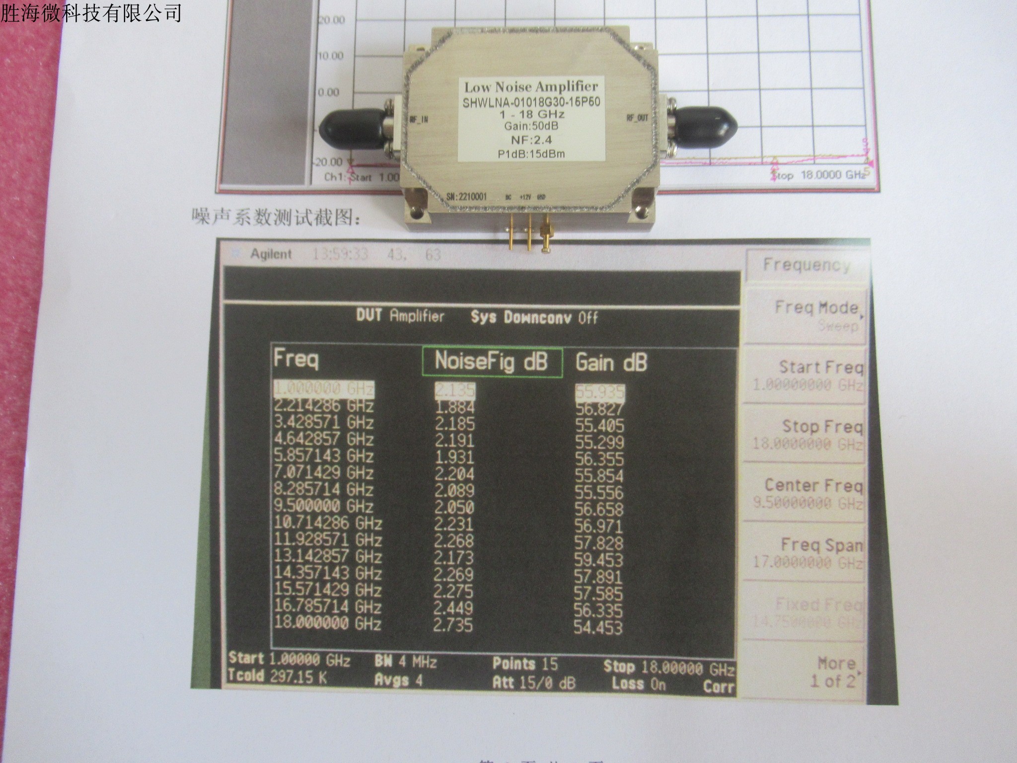 1-18GHz 50dB增益 15dBm 噪声系数2.4dB SMA 射频 低噪声放大器 - 图0