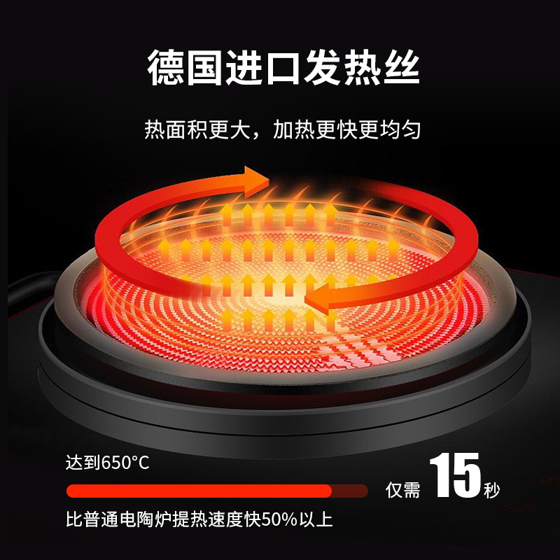 梦菱商用电陶炉3500W大功率家用七环火电磁炉一体爆炒2024新款