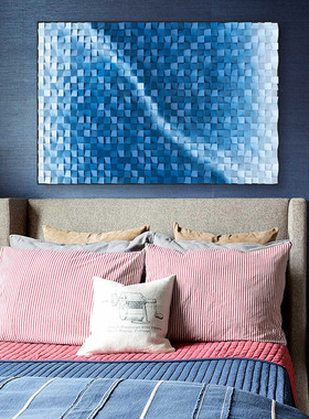 A43实木木头马赛克沙发电视背景墙客厅实物立体装饰画挂画欧式画