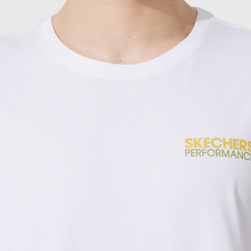 斯凯奇男女同款夏季透气运动T恤新款白色圆领针织短袖上衣休闲,淘宝优惠券,粉丝福利购,淘宝优惠卷