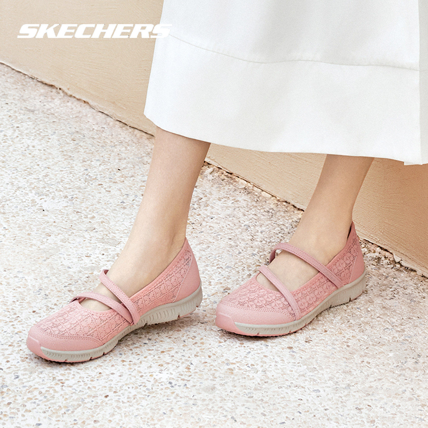 斯凯奇女鞋玛丽珍休闲鞋2026新款轻便透气魔术贴网面运动鞋平底鞋,淘宝优惠券,粉丝福利购,淘宝优惠卷