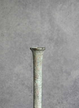 中古日本铸铜花瓶金箔贴绘鹤首长颈餐厅民宿样板间插花装饰摆件