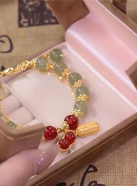 网红爆款好事花生福牌气质手链女潮新款双层叠戴轻奢高档个性手串