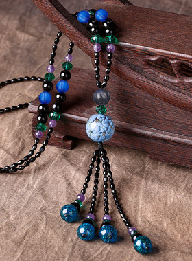 复古风毛衣链长款流苏小众设计感