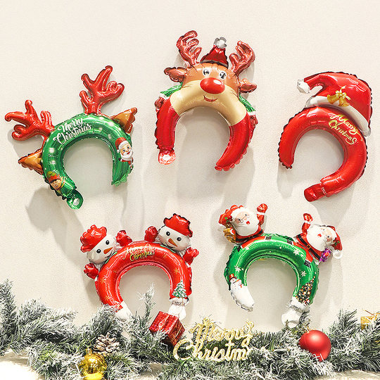 Christmas decoration hand stick aluminum film balloon