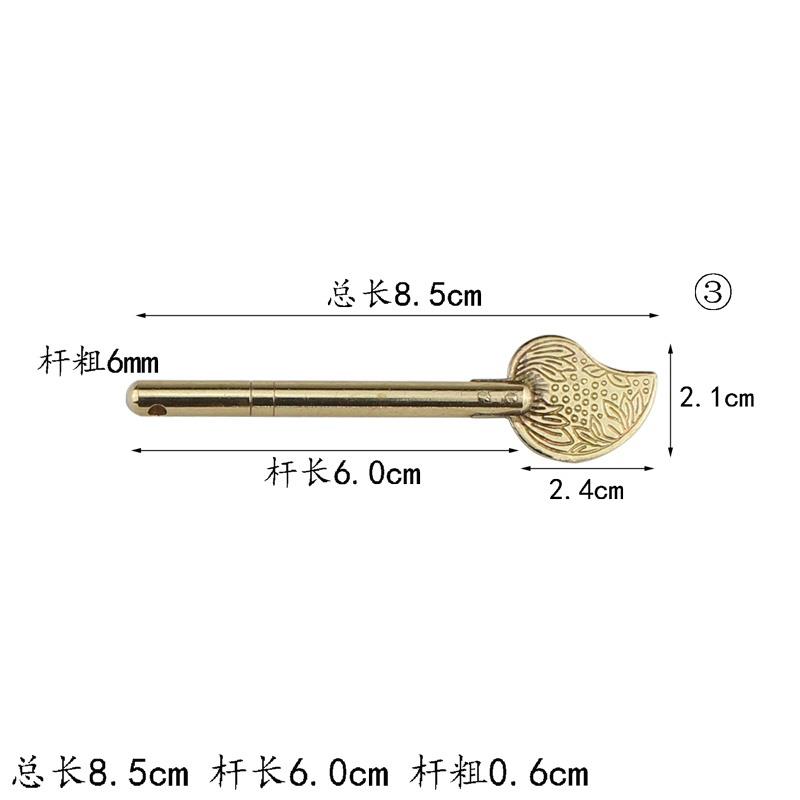 插条门孔中针五配纯栓带仿门金古铜木栓直铜锁插式销件铜古锁-图1