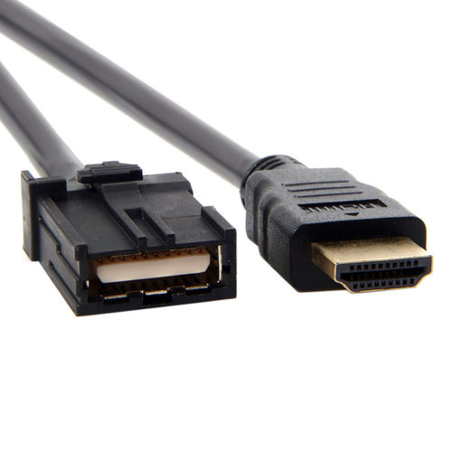 FVH车载HDMI E型公母19P转HDMI A公19P黑色1.4V车载高清转换线-图0