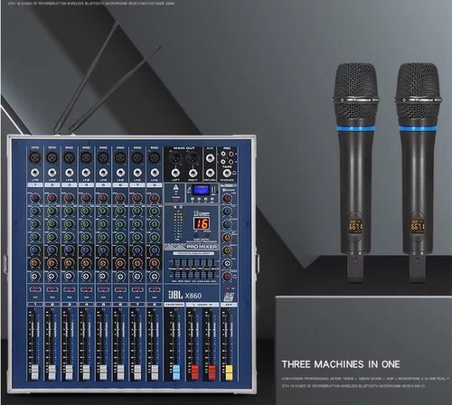 JBL专业8路12路调音台带功放蓝牙一体机婚庆演出K歌麦克风航空箱-图2