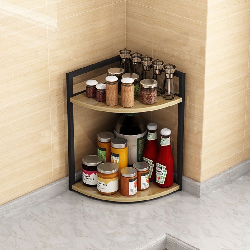 转角置物架调味品架厨房用品大全台面调料架不锈钢三角墙角收纳架 - 图3