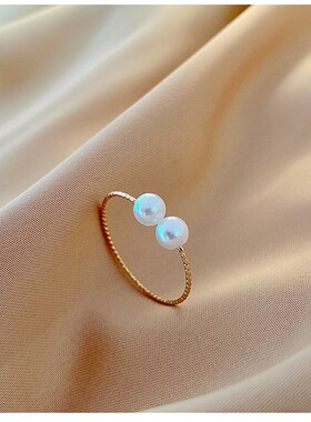 三圈戒指淡水珍珠简约气质款式