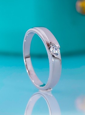 情侣对戒错位微镶结求婚