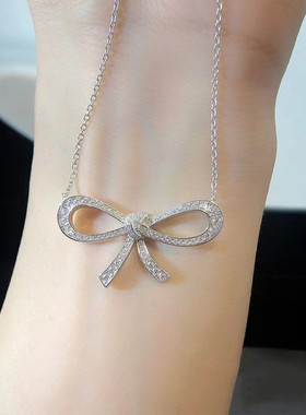 女生甜美蝴蝶结项链可爱欧美风