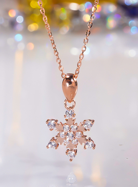 雪花碎钻项链欧美风百搭