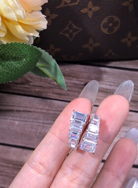 莫桑钻双层方钻戒指百搭精致