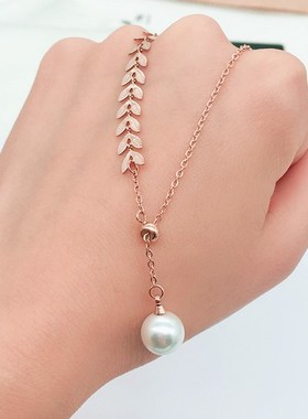 金麦穗莫桑石镶嵌珍珠项链