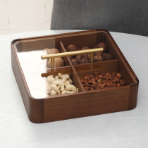 Solid wood dried fruit tray Candy Containing box Home Living room tea table Score G Fruit Box New Chinese Melon Seeds Nut Snacks Pan