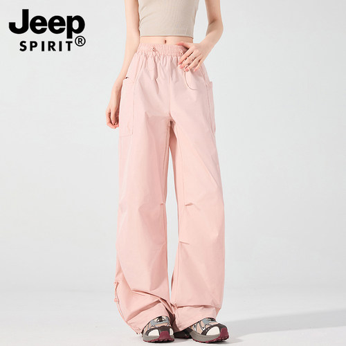 JEEP显瘦冲锋裤女2026新款机能防水工装裤伞兵徒步登山防晒运动裤 - 图0