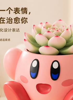 可爱星之卡比多肉盆栽桌面小摆件