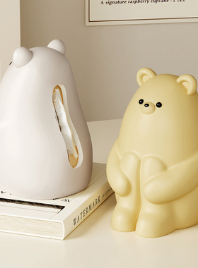 抱抱熊可爱桌面茶几高颜值奶油风