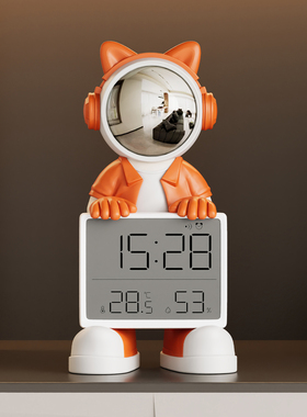 客厅轻奢太空人高颜值宇航员时钟桌面摆件客厅电视柜装饰卧室台式