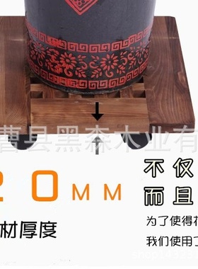 花盆移动托盘碳化松木加厚方形实木带滚轮鱼缸万向轮移动底座