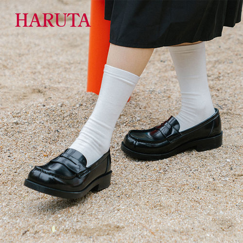 Haruta爆款日系4900厚底百搭一脚蹬单鞋小皮鞋JK制服鞋乐福鞋女 - 图2